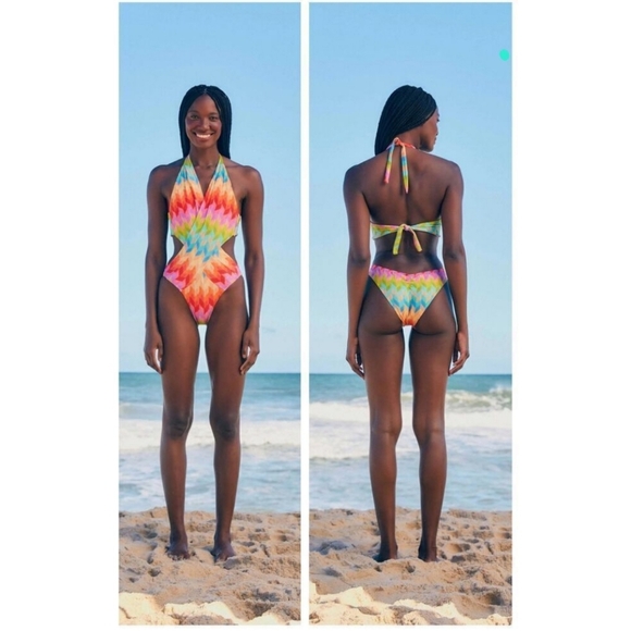 FARM Rio Light Chevron Swimsuit - Picture 4 of 15